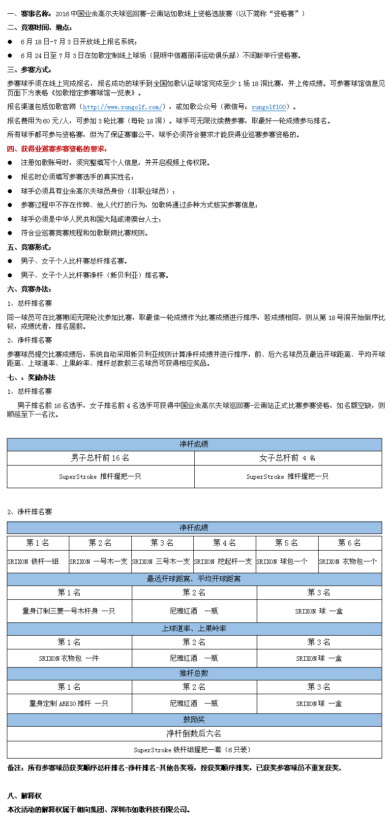 比赛须知